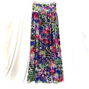 NWT! Boston Proper Lined Floral Animal Print Maxi Skirt 2 Indie Sleaze Festival